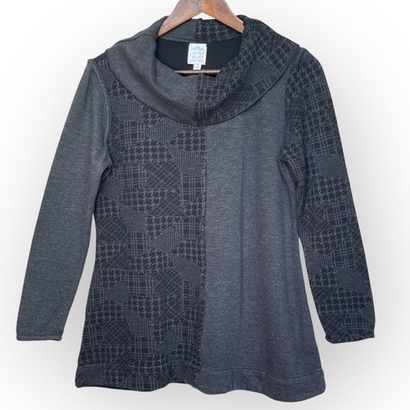 Parsley & Sage Double Up Reversible Pullover Sweater Women Size S Gray Cowl Neck - Picture 1 of 11